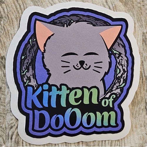 kitten of dooom logo sticker